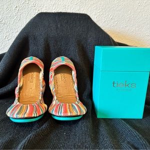 Never worn! Size 7 Tieks Sunset Stripe